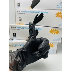 Перчатки винило-нитриловые черные 100 штук