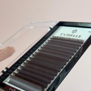 Ресницы коричневые + серые «Taupe» (16 линий) E’Chelle MIX С 0.10 5-12