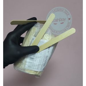 Шпатели деревянные косметические широкие 100 шт, 140х16х2мм